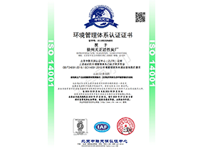 职业健康安全管理体系认证证书